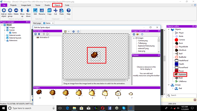 2D Air Force Combat Game Using gdevelop Engine